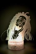 Lampe 3d personnalise  led - Chanteur Bob Marley  | Veilleuse Enfant, Dcoration Chambre, Cadeau Personnalis Anniversaire et Nol