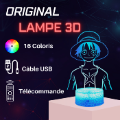 Lampe 3d personnalisée à led - Manga One Pièce Luffy | Veilleuse Enfant, Décoration Chambre, Cadeau manga Anniversaire et Noël