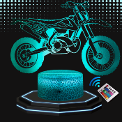 Lampe 3d personnalisée à led - Moto cross | Veilleuse Enfant, Décoration Chambre, Cadeau Personnalisé Anniversaire et Noël