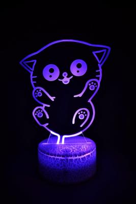 Lampe 3d personnalisée à led - Animal Petit Chat  | Veilleuse Enfant, Décoration Chambre, Cadeau Personnalisé Anniversaire et Noël