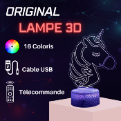 Lampe 3d personnalisée à led - Animal Licorne | Veilleuse Enfant, Décoration Chambre, Cadeau Personnalisé Anniversaire et Noël