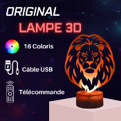 Lampe 3d personnalisée à led - Animal Lion | Veilleuse Enfant, Décoration Chambre, Cadeau Personnalisé Anniversaire et Noël