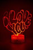 Lampe 3d personnalisée à led - I love you | Veilleuse St Valentin, Décoration Chambre, Cadeau Personnalisé Anniversaire et Noël