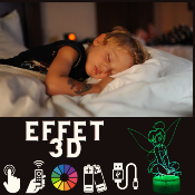 Lampe 3D Personnalisée à LED - Disney  Fée Clochette | Veilleuse Enfant Magique, Décoration Chambre, Cadeau Personnalisé