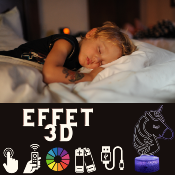 Lampe 3d personnalisée à led - Animal Licorne | Veilleuse Enfant, Décoration Chambre, Cadeau Personnalisé Anniversaire et Noël