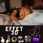 Lampe 3d personnalisée à led - Animal Ourson coeur | Veilleuse Enfant, Décoration Chambre, Cadeau Personnalisé Anniversaire et Noël