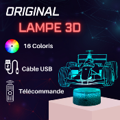 Lampe 3d personnalisée à led - Voiture formule 1 | Veilleuse Enfant, Décoration Chambre, Cadeau Personnalisé Anniversaire et Noël