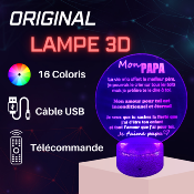 Lampe 3d personnalisée à led - Pour mon papa père| Veilleuse, Décoration Maison, Cadeau Personnalisé Anniversaire et Noël