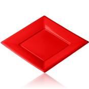 Assiette jetable plastique 18 cm rouge (12 pices)