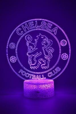 Lampe 3d personnalisée à led - Football Chelsea | Veilleuse Enfant, Décoration Chambre, Cadeau Personnalisé Anniversaire et Noël