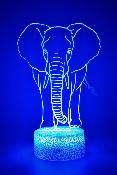 Lampe 3d personnalise  led - Animal Elphant | Veilleuse Enfant, Dcoration Chambre, Cadeau personnalis Anniversaire et Nol