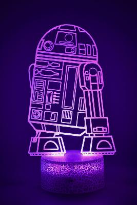 Lampe 3d personnalisée à led - Star Wars Robot R2D2 | Veilleuse Enfant, Décoration Chambre, Cadeau Personnalisé Anniversaire et Noël