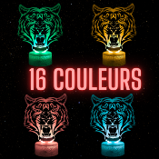 Lampe 3d personnalisée à led - Animal Tigre | Veilleuse Enfant, Décoration Chambre, Cadeau Personnalisé Anniversaire et Noël