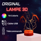 Lampe 3d personnalisée à led - Manga Pokémon Dracaufeu  | Veilleuse Enfant, Décoration Chambre, Cadeau Personnalisé Anniversaire et Noël