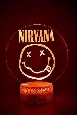 Lampe 3d personnalisée à led - Rock Nirvana | Veilleuse maison, Décoration Chambre, Cadeau Personnalisé Anniversaire et Noël