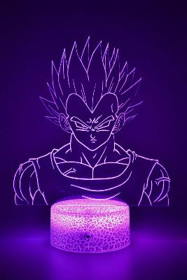 Lampe 3d personnalisée à led - Manga Dragon Ball Z Vegeta | Veilleuse Enfant, Décoration Chambre, Cadeau manga et animé Anniversaire et Noël