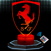 Lampe 3d personnalisée à led - Voiture  ferrari  | Veilleuse Enfant, Décoration Chambre, Cadeau Personnalisé Anniversaire et Noël