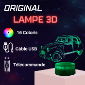 Lampe 3d personnalisée à led - Voiture 2 CV | Veilleuse Enfant, Décoration Chambre, Cadeau Personnalisé Anniversaire et Noël