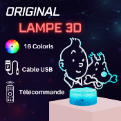 Lampe 3d personnalisée à led - Tintin et Milou | Veilleuse Enfant, Décoration Chambre, Cadeau Personnalisé Anniversaire et Noël