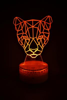 Lampe 3d personnalisée à led - Panthère 