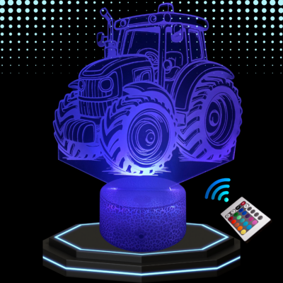 Lampe 3d personnalisée à led - Tracteur | Veilleuse, Décoration Maison, Cadeau Personnalisé Anniversaire et Noël