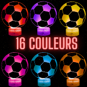 Lampe 3d personnalisée à led - Football ballon | Veilleuse Enfant, Décoration Chambre, Cadeau Personnalisé Anniversaire et Noël