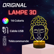 Lampe 3d personnalisée à led - Bouddha  | Veilleuse Enfant, Décoration Chambre, Cadeau Personnalisé Anniversaire et Noël