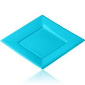 Assiette jetable plastique pvc 23 cm turquoise (12 pices)