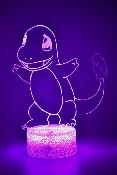 Lampe 3d personnalisée à led - Manga Pokémon Salamèche  | Veilleuse Enfant, Décoration Chambre, Cadeau Personnalisé Anniversaire et Noël