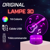 Lampe 3d personnalisée à led - Musique Guitare| Veilleuse, Décoration Maison, Cadeau Personnalisé Anniversaire et Noël