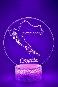 Lampe 3d personnalisée à led - Pays Croatie