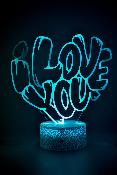 Lampe 3d personnalisée à led - I love you | Veilleuse St Valentin, Décoration Chambre, Cadeau Personnalisé Anniversaire et Noël