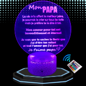 Lampe 3d personnalise  led - Pour mon papa pre| Veilleuse, Dcoration Maison, Cadeau Personnalis Anniversaire et Nol