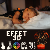 Lampe 3d personnalisée à led - Manga Pokémon Dracaufeu  | Veilleuse Enfant, Décoration Chambre, Cadeau Personnalisé Anniversaire et Noël