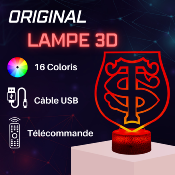 Lampe 3D Personnalisée à LED - Rugby Stade Toulousain | Veilleuse Supporter, Décoration Chambre, Cadeau Rugby Personnalisé