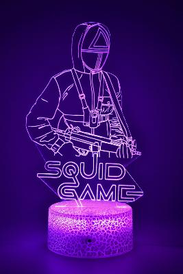 Lampe 3d personnalisée à led - Squid Game | Veilleuse Enfant, Décoration Chambre, Cadeau Personnalisé Anniversaire et Noël