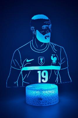 Lampe 3d personnalisée à led - Football Benzema | Veilleuse Enfant, Décoration Chambre, Cadeau Personnalisé Anniversaire et Noël