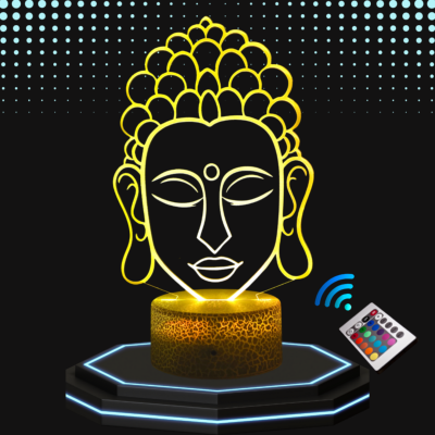 Lampe 3d personnalisée à led - Bouddha  | Veilleuse Enfant, Décoration Chambre, Cadeau Personnalisé Anniversaire et Noël