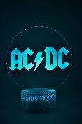 Lampe 3d personnalisée à led - Rock Musique ACDC | Veilleuse Enfant, Décoration Chambre, Cadeau Personnalisé Anniversaire et Noël