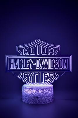 Lampe 3d personnalisée à led - Moto Harley Davidson | Veilleuse Enfant, Décoration Chambre, Cadeau Personnalisé Anniversaire et Noël