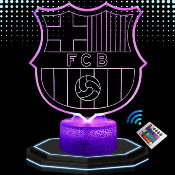 Lampe 3d personnalisée à led - Football Barcelone | Veilleuse Enfant, Décoration Chambre, Cadeau Personnalisé Anniversaire et Noël