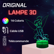 Lampe 3D Personnalisée à LED - Disney  Fée Clochette | Veilleuse Enfant Magique, Décoration Chambre, Cadeau Personnalisé