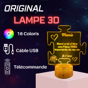 Lampe 3d personnalisée à led - Pour mamie et mamy | Veilleuse Enfant, Décoration Chambre, Cadeau Personnalisé Anniversaire et Noël