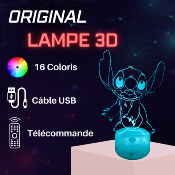 Lampe 3d personnalisée à led - Stitch | Veilleuse Enfant, Décoration Chambre, Cadeau Personnalisé Anniversaire et Noël