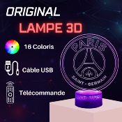 Lampe 3d personnalisée à led - Football Paris St Germain | Veilleuse Enfant, Décoration Chambre, Cadeau Personnalisé Anniversaire et Noël