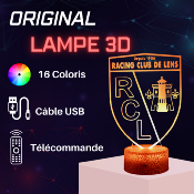 Lampe 3d personnalisée à led - Football Lens | Veilleuse Enfant, Décoration Chambre, Cadeau Personnalisé Anniversaire et Noël