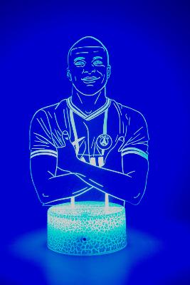 Lampe 3d personnalisée à led - Footballeur Mbappe | Veilleuse Enfant, Décoration Chambre, Cadeau Personnalisé Anniversaire et Noël