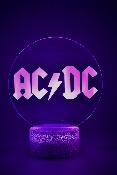 Lampe 3d personnalisée à led - Rock Musique ACDC | Veilleuse Enfant, Décoration Chambre, Cadeau Personnalisé Anniversaire et Noël