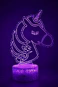 Lampe 3d personnalise  led - Animal Licorne | Veilleuse Enfant, Dcoration Chambre, Cadeau Personnalis Anniversaire et Nol