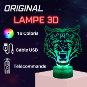 Lampe 3d personnalisée à led - Animal Tigre | Veilleuse Enfant, Décoration Chambre, Cadeau Personnalisé Anniversaire et Noël